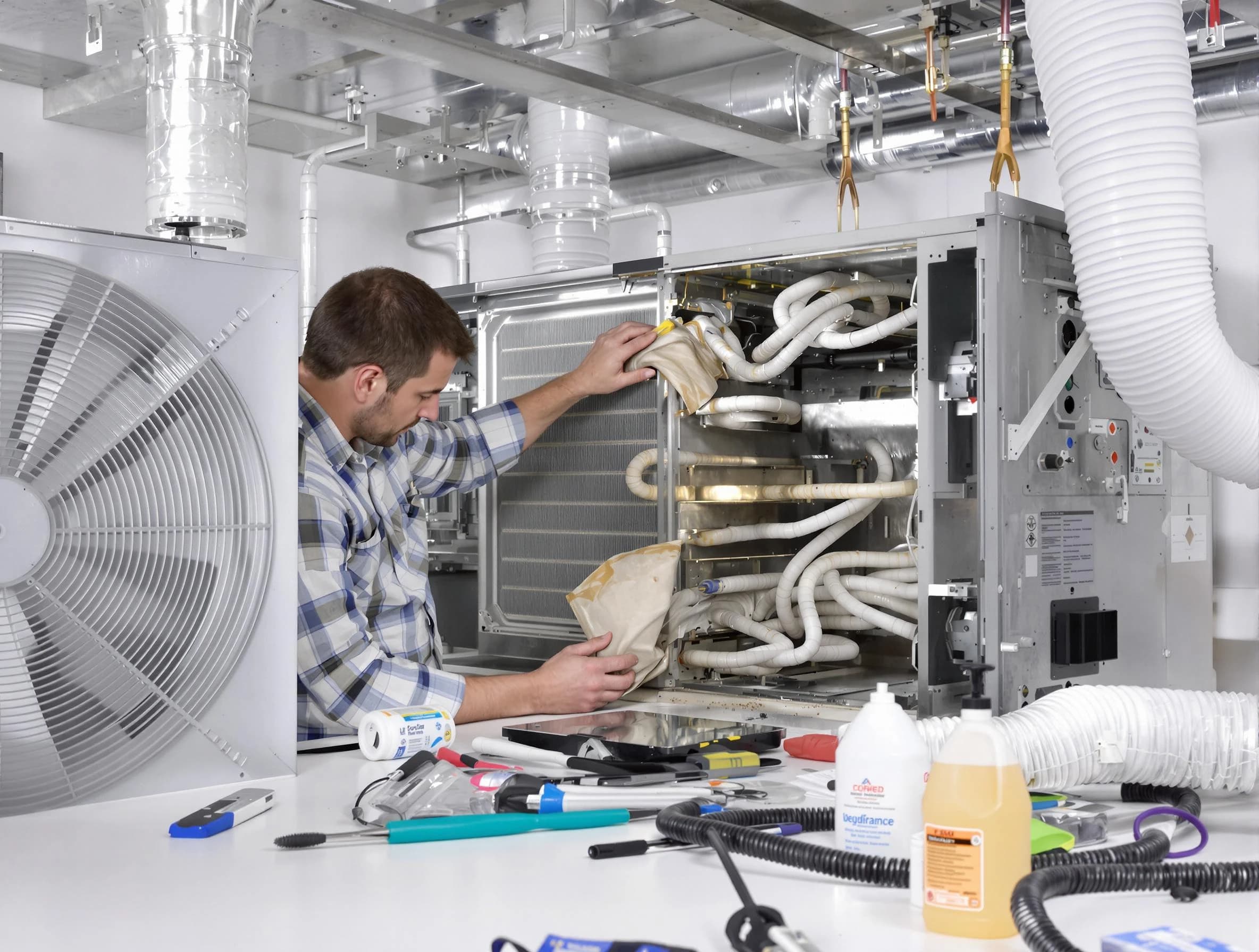 Dormont Air Duct Cleaning specialist performing precision AC coil cleaning in Dormont