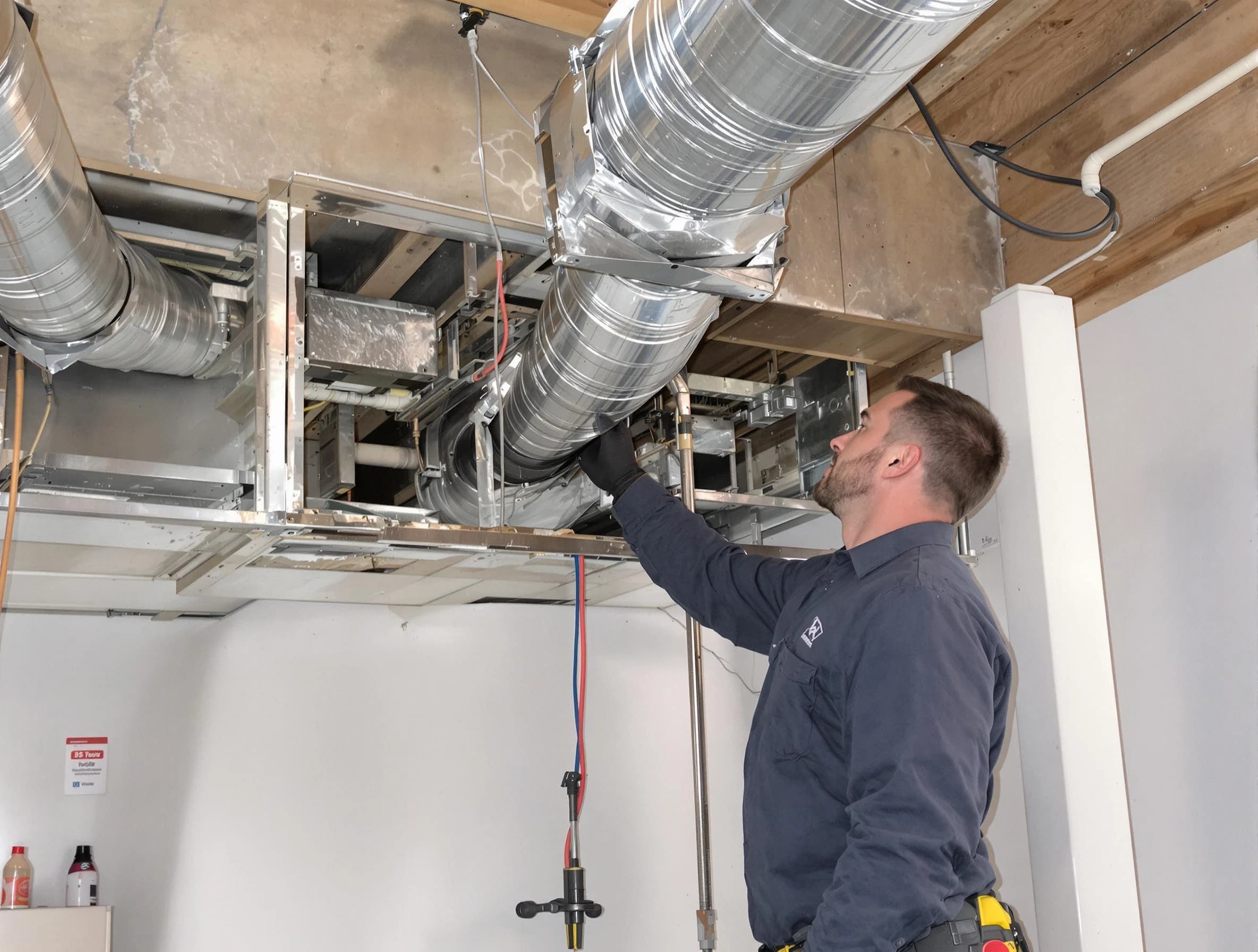 Dormont Air Duct Cleaning technician performing professional air duct repair using specialized tools in Dormont