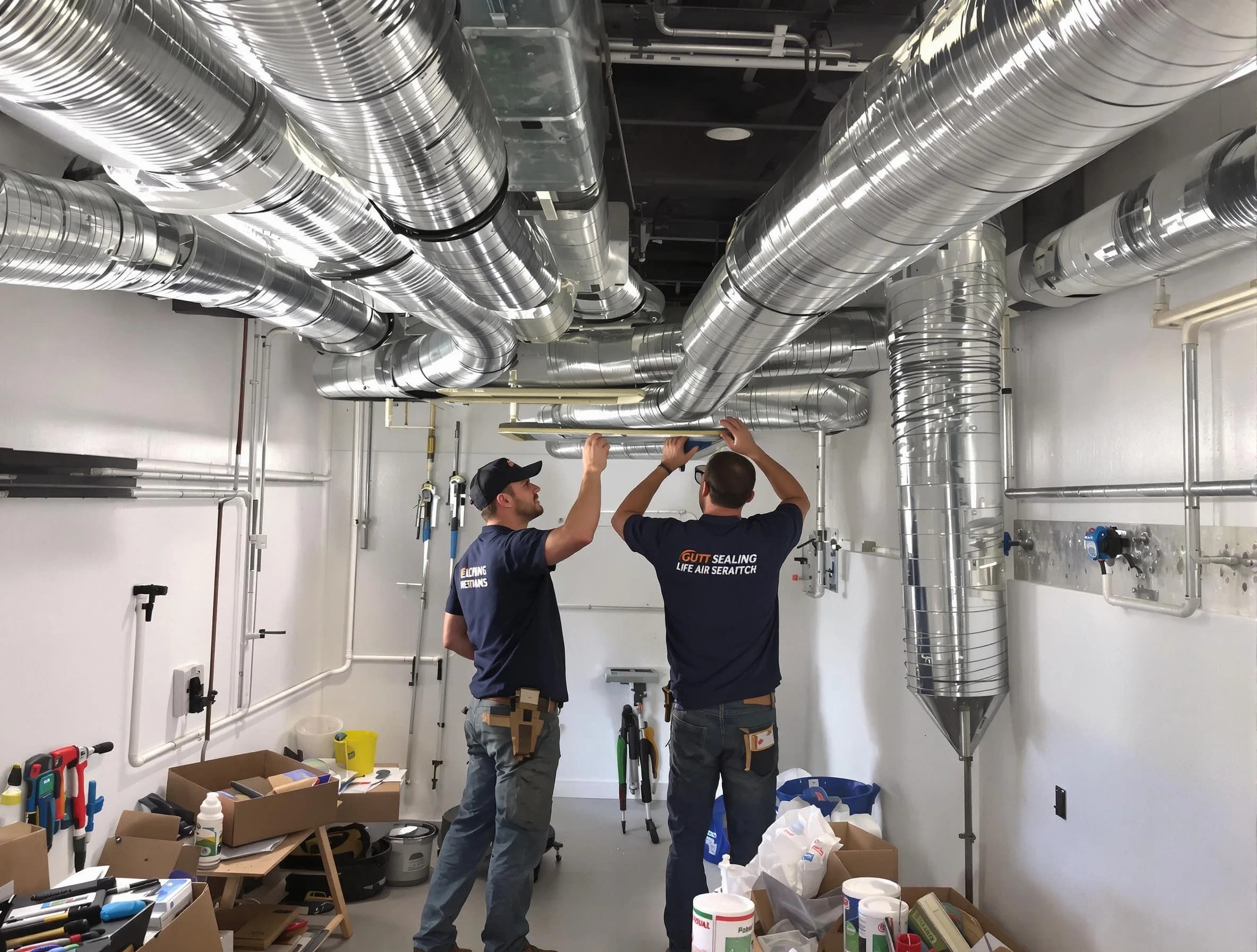 Dormont Air Duct Cleaning technician applying professional duct sealing solutions in Dormont