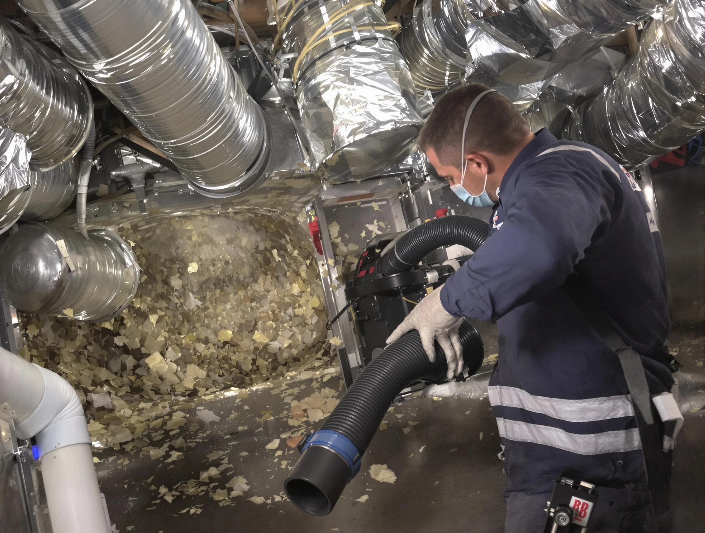 Dormont Air Duct Cleaning specialist operating negative pressure cleaning equipment for thorough duct maintenance in Dormont