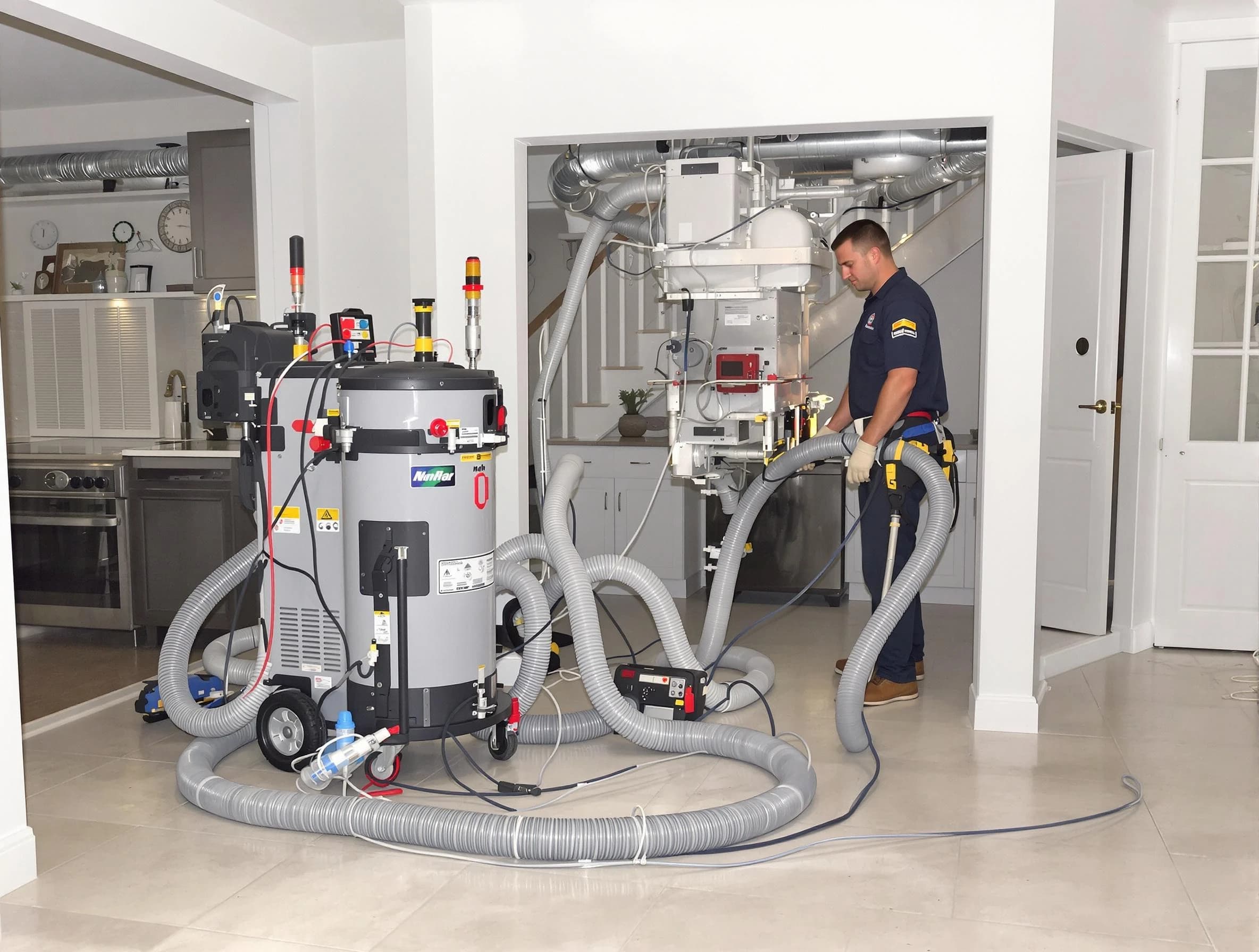 Dormont Air Duct Cleaning technician operating negative pressure cleaning equipment for thorough duct maintenance in Dormont