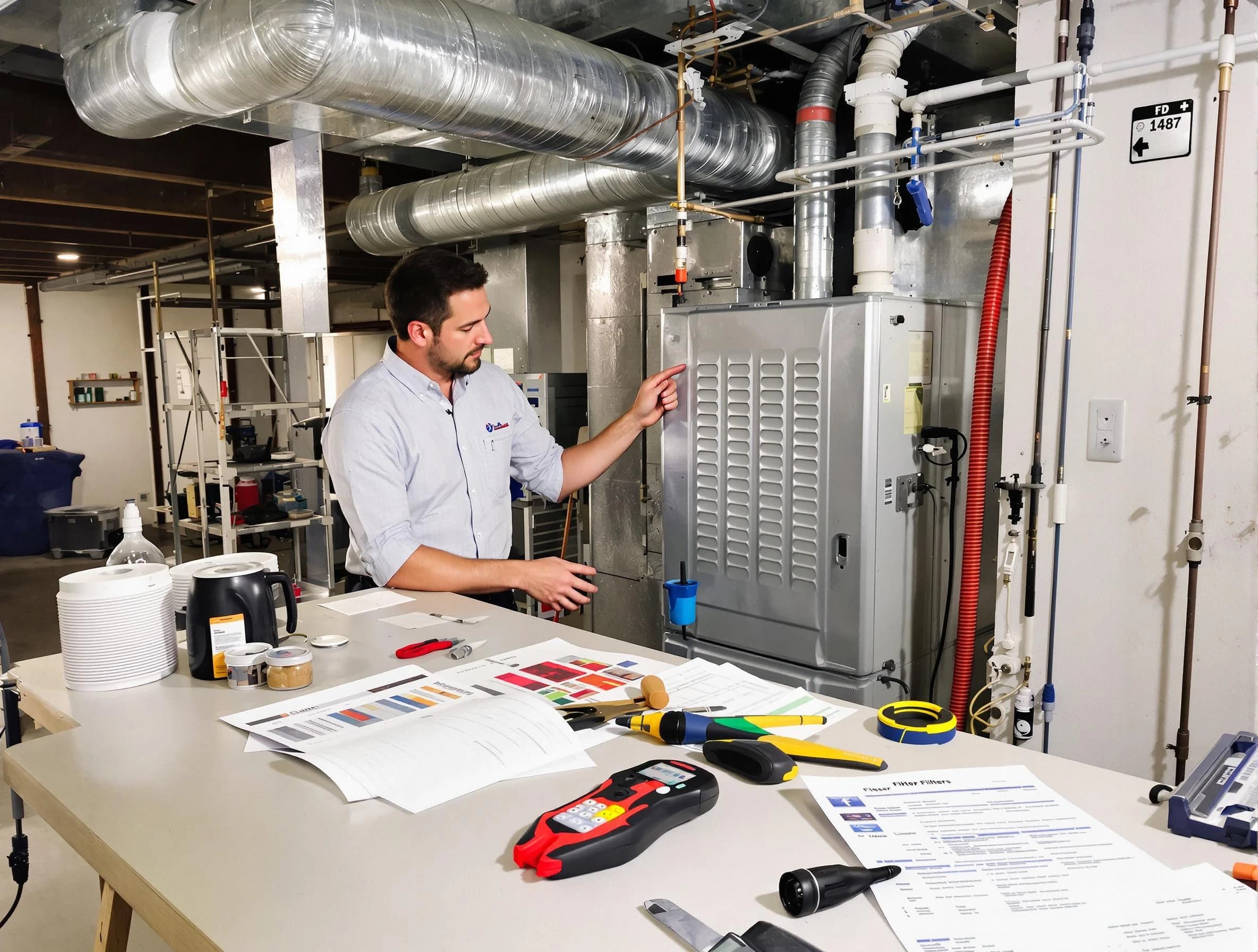 Dormont Air Duct Cleaning inspector conducting detailed filter system evaluation using professional diagnostic tools in Dormont