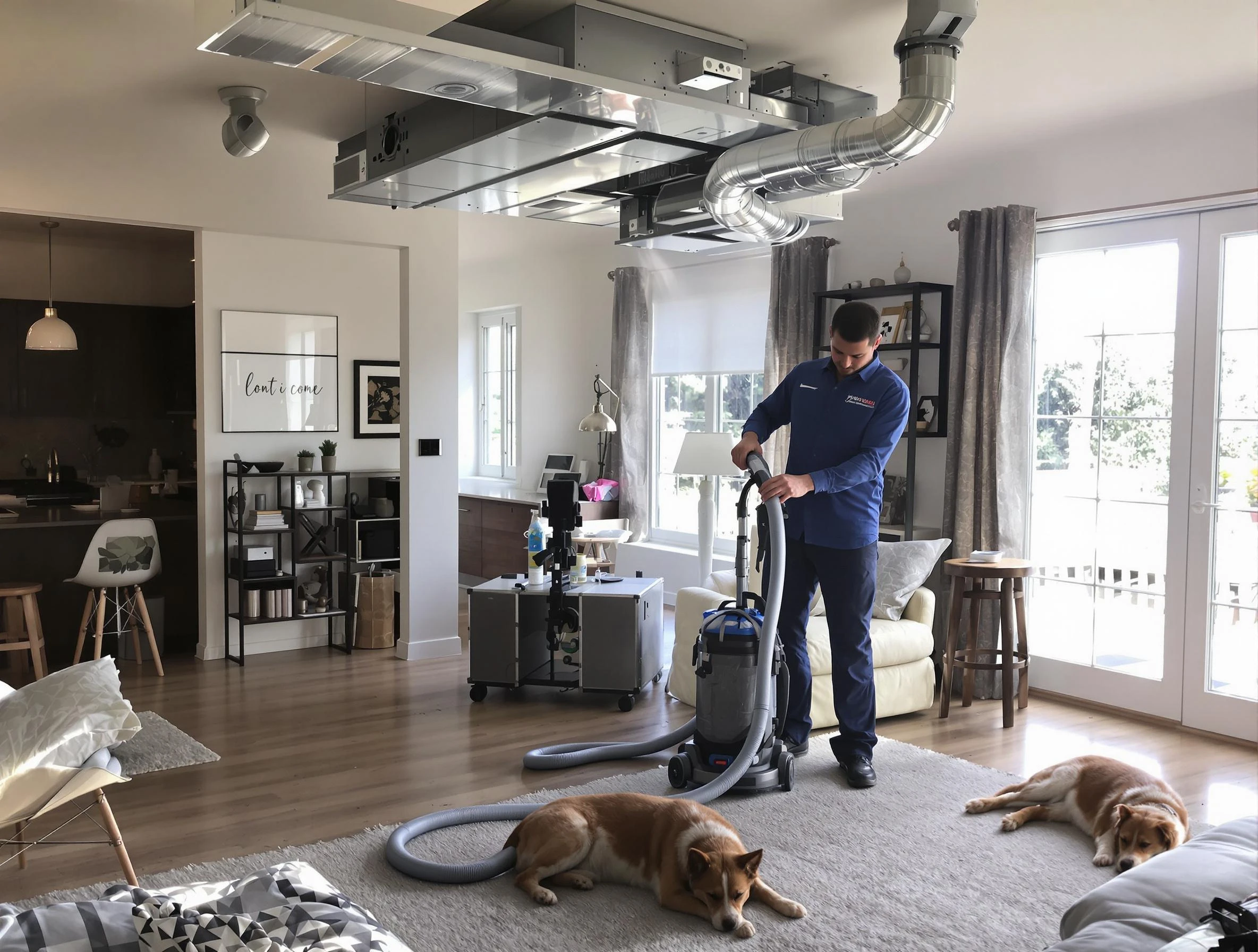 Dormont Air Duct Cleaning technician performing detailed indoor duct cleaning for improved air quality in Dormont