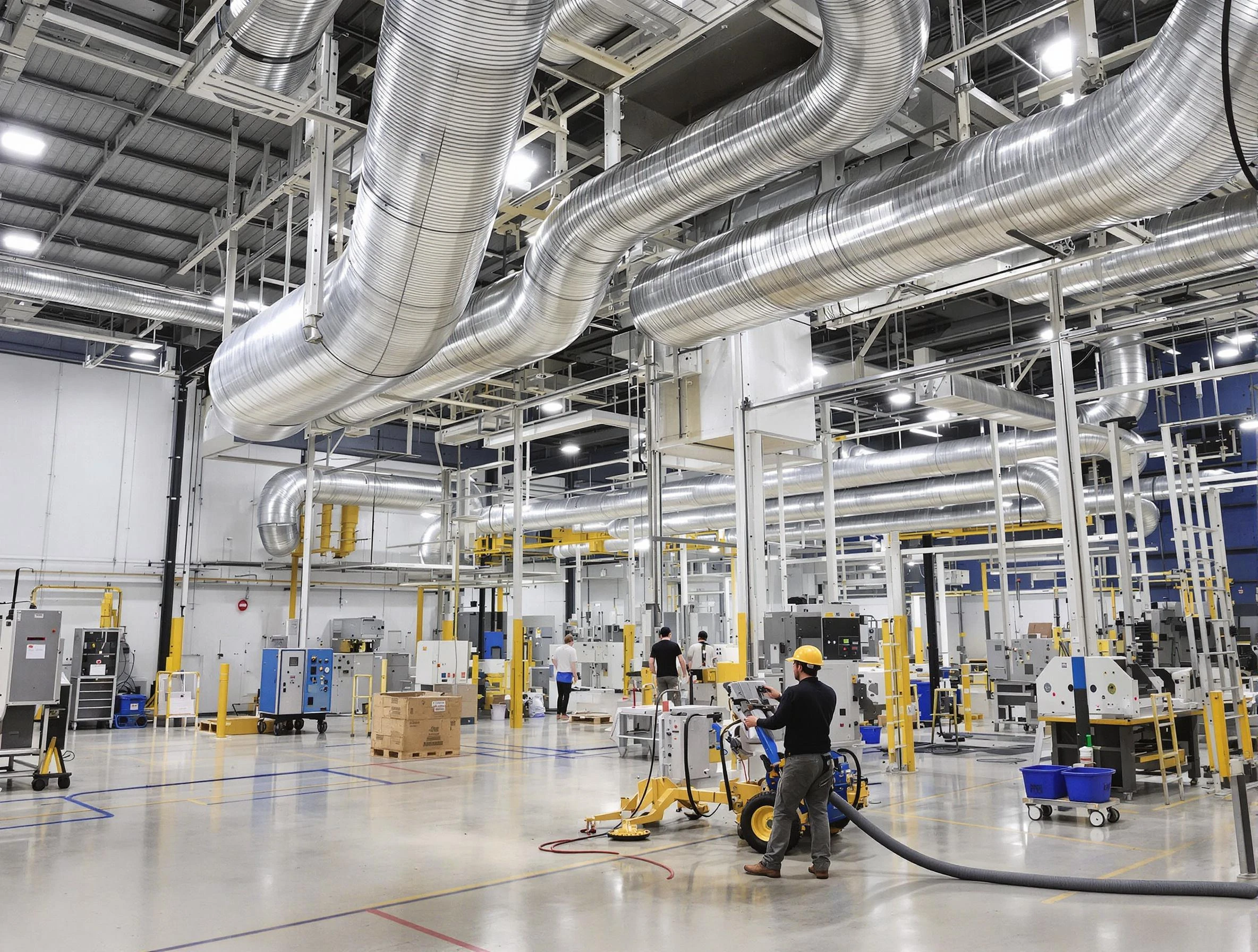 Dormont Air Duct Cleaning team performing comprehensive industrial duct cleaning at a large facility in Dormont